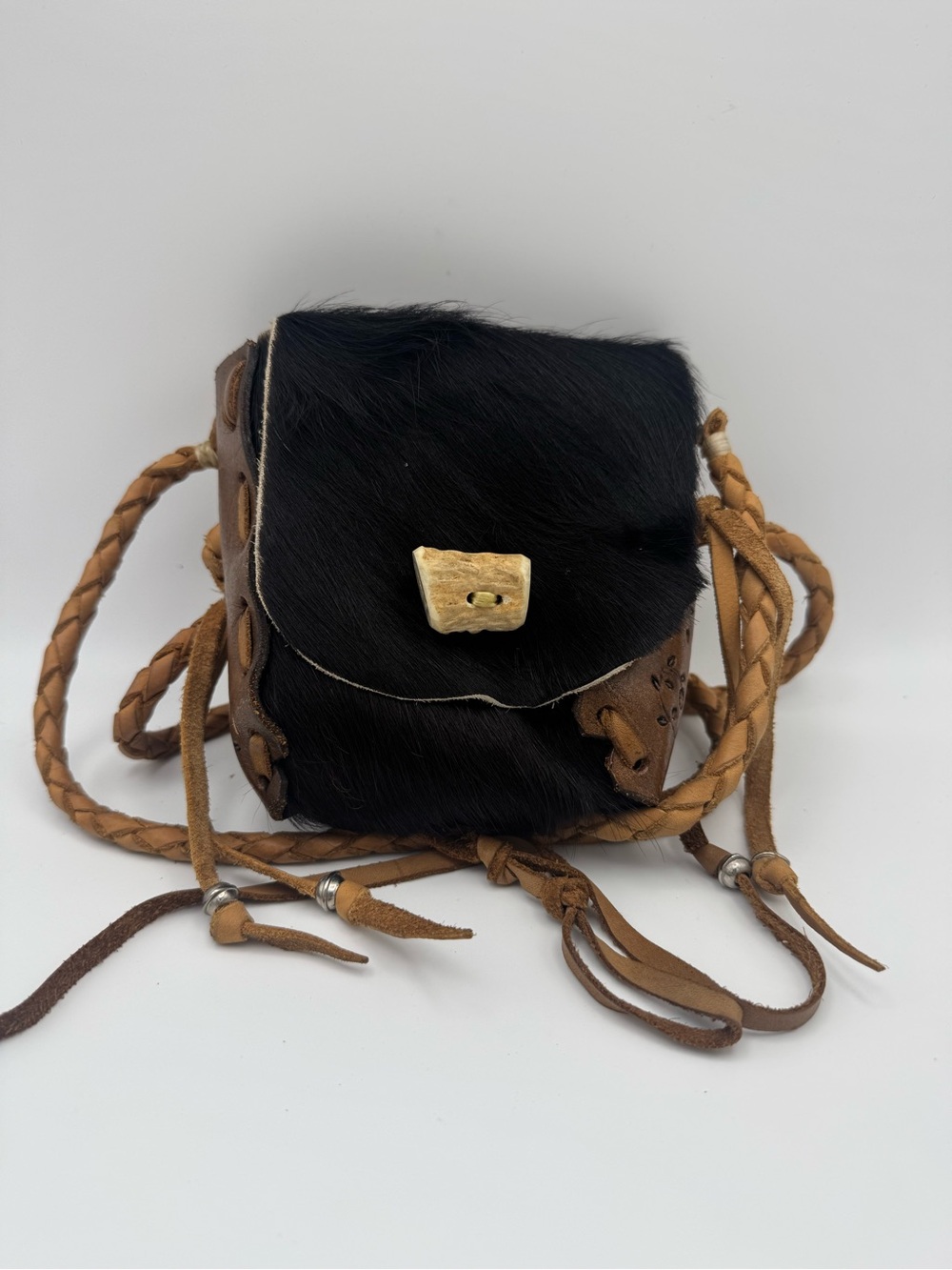 Handmade Hair-on- Hide Leather Crossbody Bag